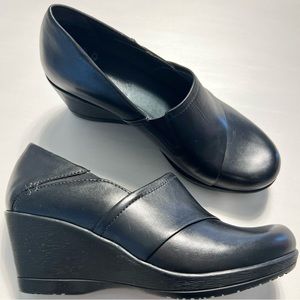 Dansko Rosaline Black Leather Slip-On Shoes